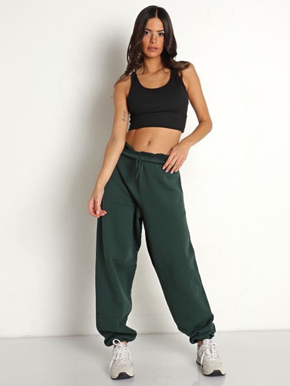 Joah Brown Oversized Jogger in Pine Green 100% Cotton Lounge Comfort size XS/S